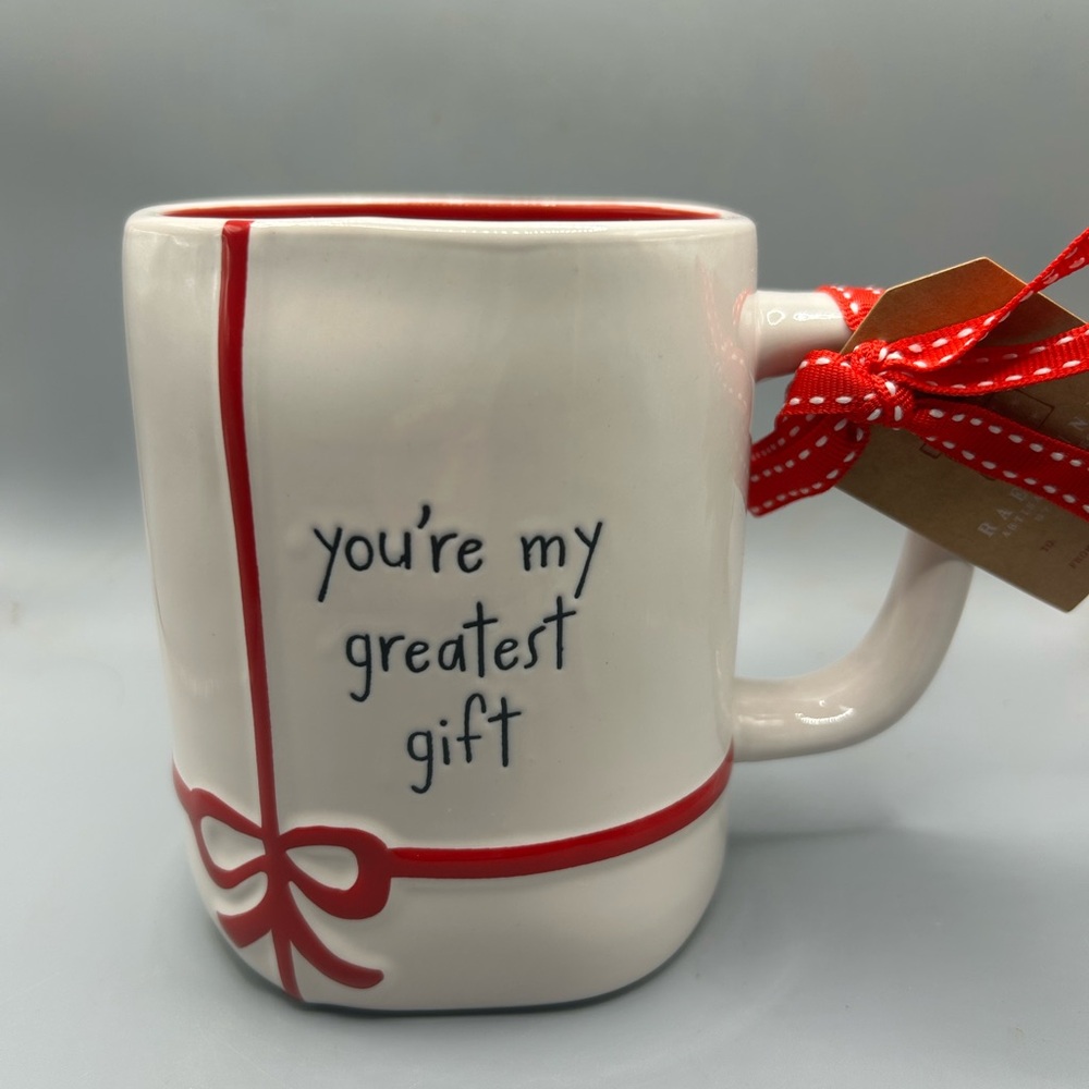 Rae Dunn YOU’RE MY GREATEST GIFT Mug Red Bow Present Christmas 2025 NEW
